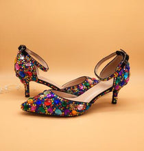 Load image into Gallery viewer, Women wedding shoes with matching bags Multicolored Crystal High heels platform shoes Ladies Paty Dress shoes women Pumps