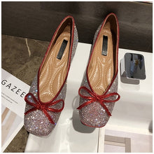 Load image into Gallery viewer, SUOJIALUN 2019 New Women Flats Ballet Shoes Bow Autumn Luxury Female Loafer Bling Rhinestone Crystal Casual Flat For Woman