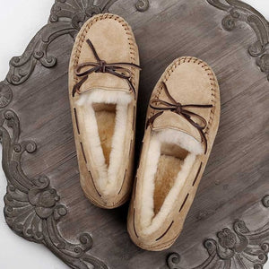 Top brand 100% Natural Fur Genuine Leather Women Flat Shoes New Fashion Women Moccasins Casual Loafers Plus Size Winter shoes