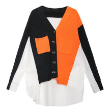 Load image into Gallery viewer, [EAM] Big Size Split Knitting Cardigan Sweater Loose Fit V-Neck Long Sleeve Women New Fashion Tide Autumn Winter 2019 1H760