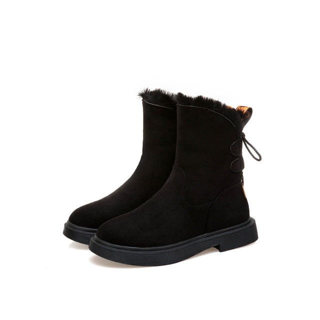 Women Boots Mid-Calf Down Boots High Bota Waterproof Ladies Snow Winter Shoes Woman Plush Insole Bota Feminina 2019