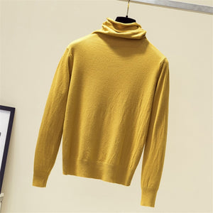 Turtleneck Sweater Women 2019 Autumn Winter Pure Knitted Soft Tunic Top Casual Long Sleeve Solid Cashmere Pullover Sueter Mujer