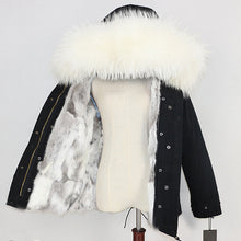 Load image into Gallery viewer, Winter Jacket Women 2019  Real Fur Coat Parka Natural Raccoon Fur Collar Thick Warm Rabbit Fur Liner Streetwear Brand New Casual