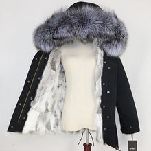 Load image into Gallery viewer, Winter Jacket Women 2019  Real Fur Coat Parka Natural Raccoon Fur Collar Thick Warm Rabbit Fur Liner Streetwear Brand New Casual