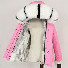 Load image into Gallery viewer, Winter Jacket Women 2019  Real Fur Coat Parka Natural Raccoon Fur Collar Thick Warm Rabbit Fur Liner Streetwear Brand New Casual