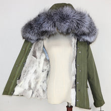 Load image into Gallery viewer, Winter Jacket Women 2019  Real Fur Coat Parka Natural Raccoon Fur Collar Thick Warm Rabbit Fur Liner Streetwear Brand New Casual