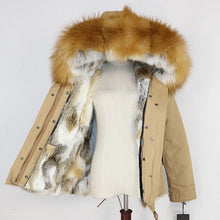 Load image into Gallery viewer, Winter Jacket Women 2019  Real Fur Coat Parka Natural Raccoon Fur Collar Thick Warm Rabbit Fur Liner Streetwear Brand New Casual