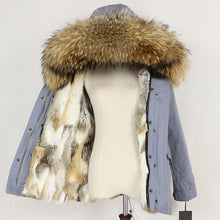 Load image into Gallery viewer, Winter Jacket Women 2019  Real Fur Coat Parka Natural Raccoon Fur Collar Thick Warm Rabbit Fur Liner Streetwear Brand New Casual