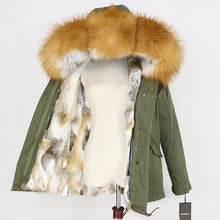Load image into Gallery viewer, Winter Jacket Women 2019  Real Fur Coat Parka Natural Raccoon Fur Collar Thick Warm Rabbit Fur Liner Streetwear Brand New Casual