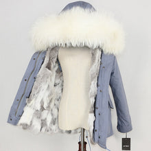 Load image into Gallery viewer, Winter Jacket Women 2019  Real Fur Coat Parka Natural Raccoon Fur Collar Thick Warm Rabbit Fur Liner Streetwear Brand New Casual