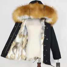 Load image into Gallery viewer, Winter Jacket Women 2019  Real Fur Coat Parka Natural Raccoon Fur Collar Thick Warm Rabbit Fur Liner Streetwear Brand New Casual