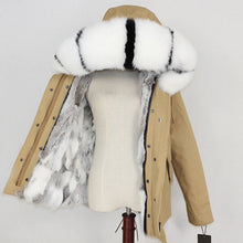 Load image into Gallery viewer, Winter Jacket Women 2019  Real Fur Coat Parka Natural Raccoon Fur Collar Thick Warm Rabbit Fur Liner Streetwear Brand New Casual