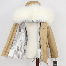 Load image into Gallery viewer, Winter Jacket Women 2019  Real Fur Coat Parka Natural Raccoon Fur Collar Thick Warm Rabbit Fur Liner Streetwear Brand New Casual