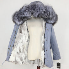 Load image into Gallery viewer, Winter Jacket Women 2019  Real Fur Coat Parka Natural Raccoon Fur Collar Thick Warm Rabbit Fur Liner Streetwear Brand New Casual