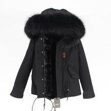 Load image into Gallery viewer, Winter Jacket Women 2019  Real Fur Coat Parka Natural Raccoon Fur Collar Thick Warm Rabbit Fur Liner Streetwear Brand New Casual