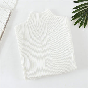 Winter Warm White Basic Lady's Sweater Women's Turtleneck Pullover Knit Sweater for Women Jumper Pull Femme Pink Female Pullover