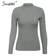 Load image into Gallery viewer, Simplee Knitted jumper sweater women autumn winter Long sleeve top turtleneck female sweater ladies bestmatch pullover jumpers