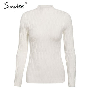 Simplee Knitted jumper sweater women autumn winter Long sleeve top turtleneck female sweater ladies bestmatch pullover jumpers