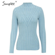 Load image into Gallery viewer, Simplee Knitted jumper sweater women autumn winter Long sleeve top turtleneck female sweater ladies bestmatch pullover jumpers