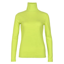 Load image into Gallery viewer, Women Knitted Ribbed Clothes Neon Green Turtleneck Sweaters Shirts Long Sleeve Top Slim Fit Winter Autumn Shirt Pullover M0243