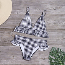 Load image into Gallery viewer, Solid Plaid Swimwear 2019 Swimsuits Sexy Bikini Set Ruffle Bikinis Women Backless Beachwear Summer Bathing Suits Biquinis Mujer