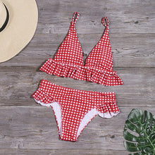 Load image into Gallery viewer, Solid Plaid Swimwear 2019 Swimsuits Sexy Bikini Set Ruffle Bikinis Women Backless Beachwear Summer Bathing Suits Biquinis Mujer