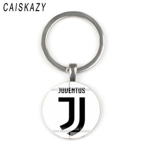 World Sports Team Logo Football Glass Cabochon Keychain for Men