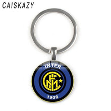 Load image into Gallery viewer, World Sports Team Logo Football Glass Cabochon Keychain for Men