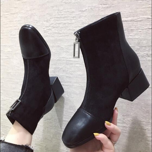 Winter Boots Women Shoes Woman Boots Fashion Black Ankle Boots Winter Boots 2019 Winter New Short Fur Warm Boots Comfortable B02