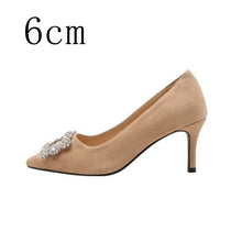 Load image into Gallery viewer, Women Pumps Rhinestone Female High Heels Women Shoes Pointed Toe Dress Shoes Soft Thin Heel Wedding Shoes 2020 New Arrival DE