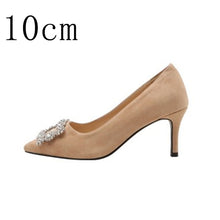 Load image into Gallery viewer, Women Pumps Rhinestone Female High Heels Women Shoes Pointed Toe Dress Shoes Soft Thin Heel Wedding Shoes 2020 New Arrival DE