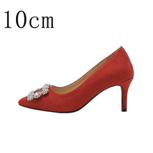 Load image into Gallery viewer, Women Pumps Rhinestone Female High Heels Women Shoes Pointed Toe Dress Shoes Soft Thin Heel Wedding Shoes 2020 New Arrival DE