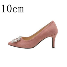 Load image into Gallery viewer, Women Pumps Rhinestone Female High Heels Women Shoes Pointed Toe Dress Shoes Soft Thin Heel Wedding Shoes 2020 New Arrival DE
