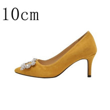Load image into Gallery viewer, Women Pumps Rhinestone Female High Heels Women Shoes Pointed Toe Dress Shoes Soft Thin Heel Wedding Shoes 2020 New Arrival DE