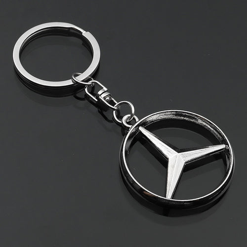 Zinc alloy metal car logo key ring eight-button buckle rotating key ring pendant for gifts to send Mercedes Benz car holders