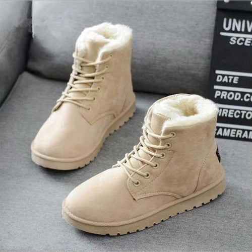 Winter Boots Women Snow Boots Shoes Woman Boots Fashion Flat Winter Boots Ankle Boots Cow Suede Warm Booties 2019 New Warm Boots