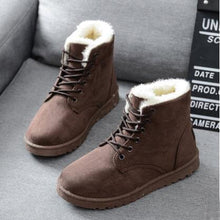 Load image into Gallery viewer, Winter Boots Women Snow Boots Shoes Woman Boots Fashion Flat Winter Boots Ankle Boots Cow Suede Warm Booties 2019 New Warm Boots