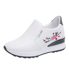 Load image into Gallery viewer, Women Casual Shoes Summer Spring Slip on Loafers Flower Mixed Colors Hollow Out Increasing Internal Height White Sneakers 35-40