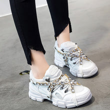 Load image into Gallery viewer, Spring Mesh Women diamond Casual Women rhinestone Shoes Flats Platform Lace-Up Fashion crystal Women Sneakers zapatos de mujer
