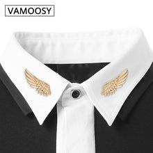 Load image into Gallery viewer, Tie clip Wing design Brooches 2018 Fashion 925 jewelry Personality cufflinks Clip women&#39;s shirts Buttoned Pin Male Accessories