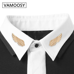 Tie clip Wing design Brooches 2018 Fashion 925 jewelry Personality cufflinks Clip women's shirts Buttoned Pin Male Accessories