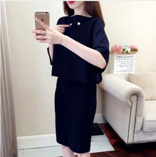 Load image into Gallery viewer, ZAWFL Women Knitted Suit Skirt and Top Set Winter 2019 Autumn Long Sleeve Female Knitwear With Midi Skirts Sets Two Pieces