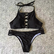 Load image into Gallery viewer, Women Bandage Bikini Set Push-up Padded Bra Bathing Suit High Quality Halter Swimsuit Swimwear