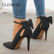Load image into Gallery viewer, Women High Heels Brand Pumps Women Shoes Pointed Toe Buckle Strap Butterfly Summer Sexy Party Shoes Wedding Shoes Plus Size DE