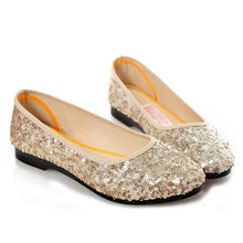 Load image into Gallery viewer, YJSFG HOUSE Lady Bling Sequined Ballet Shoes Silver Gold Color Comfortable Loafers Autumn Round toe Slip-on Flats Shoes Women