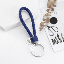 Load image into Gallery viewer, Vicney 33 Colors PU Leather Braided Woven Rope bts keychain DIY bag Pendant Key Chain Holder Car Keyrings Men Women Keychain