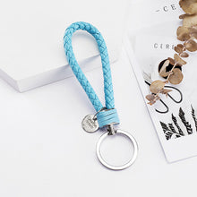 Load image into Gallery viewer, Vicney 33 Colors PU Leather Braided Woven Rope bts keychain DIY bag Pendant Key Chain Holder Car Keyrings Men Women Keychain