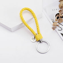 Load image into Gallery viewer, Vicney 33 Colors PU Leather Braided Woven Rope bts keychain DIY bag Pendant Key Chain Holder Car Keyrings Men Women Keychain