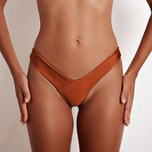 TDFunlive 2019 SEXY Women Bikini bottom solid color G-String Brazilian Thongs Swimwear high waist Swimsuit Bottom swimming